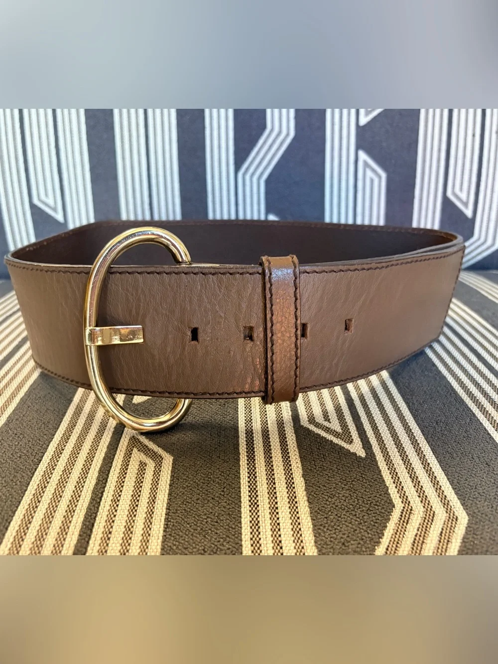 Banana Republic Taupe Brown Leather Belt Size S Made in Italy